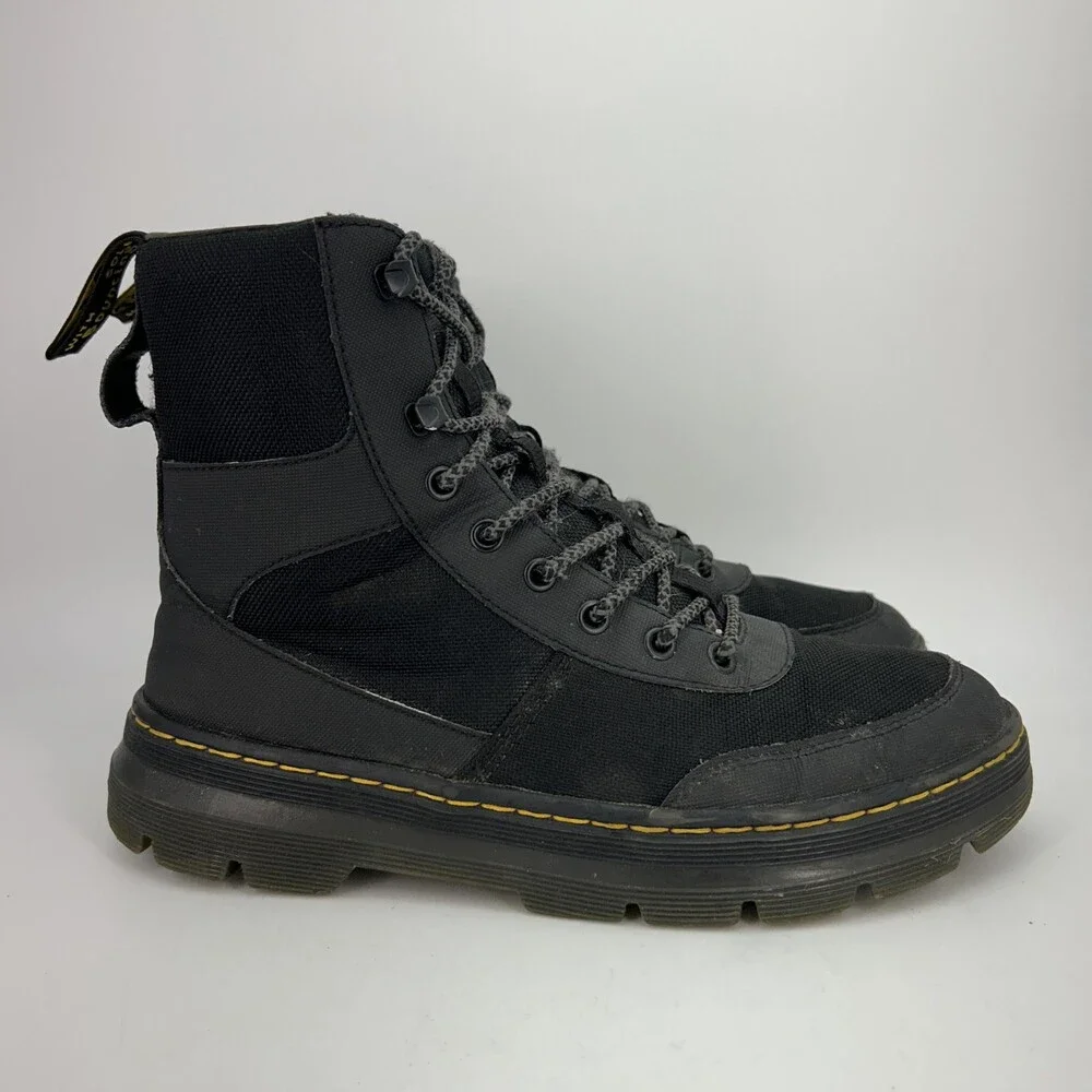 Dr. Martens Combs Tech Boots Mens Size 9 Poly Nylon Combat Ankle Lace Up